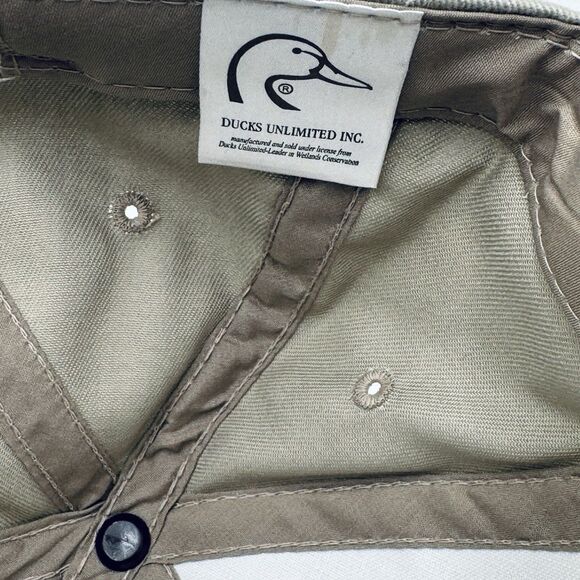 Ducks Unlimited Hat Cap Strapback Khaki Embroidered Mallard Duck Men's New w Tag - Picture 6 of 6